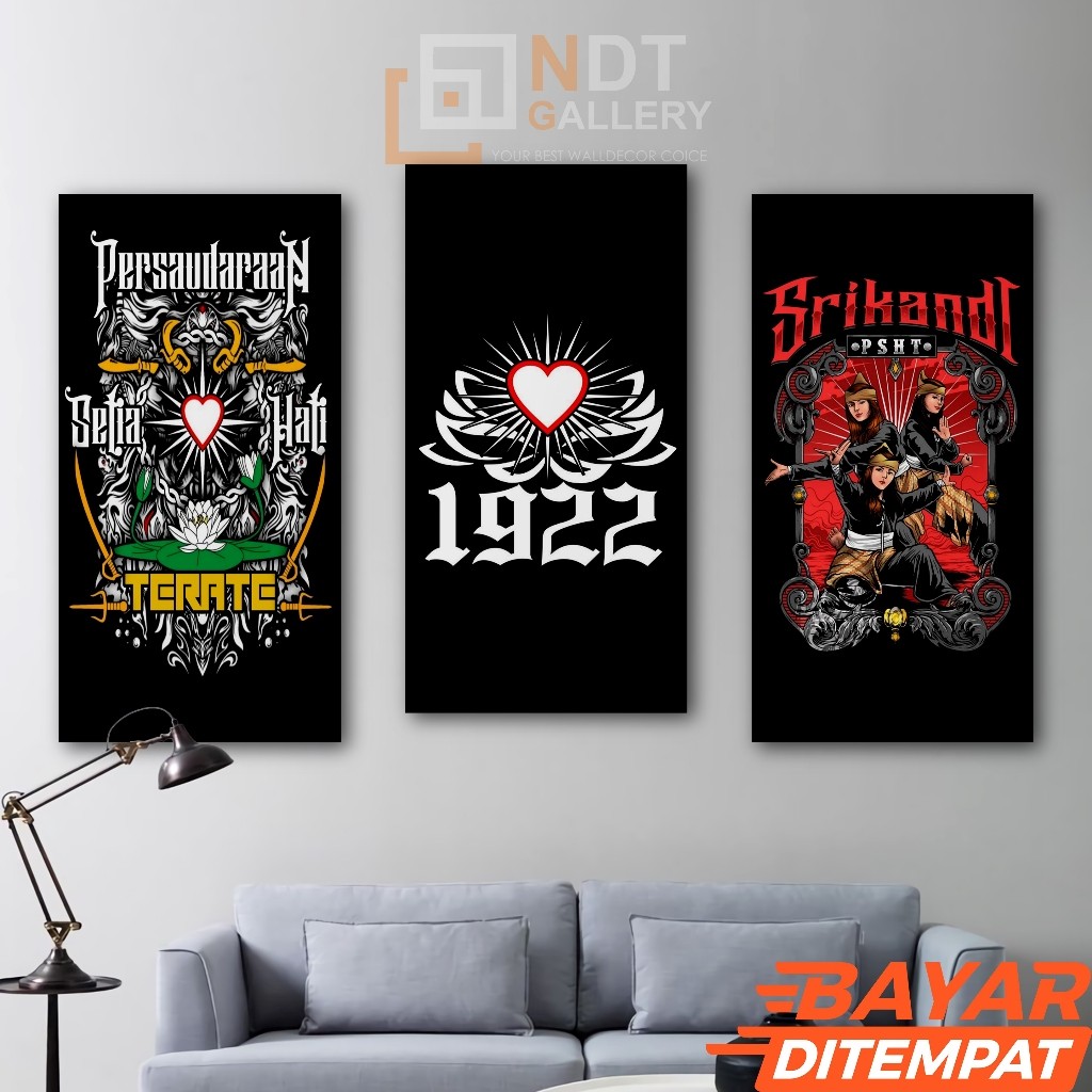 Hiasan Dinding Kamar 15x30cm MDF - Poster Kayu Pencak Silat PSHT Terate Minimalis
