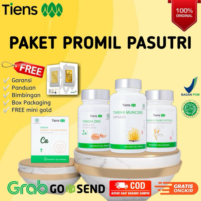Paket Promil Lengkap Tiens Original | Bantu Cepat Hamil Secara Alami | Zinc + Calcium + Muncord + Vi