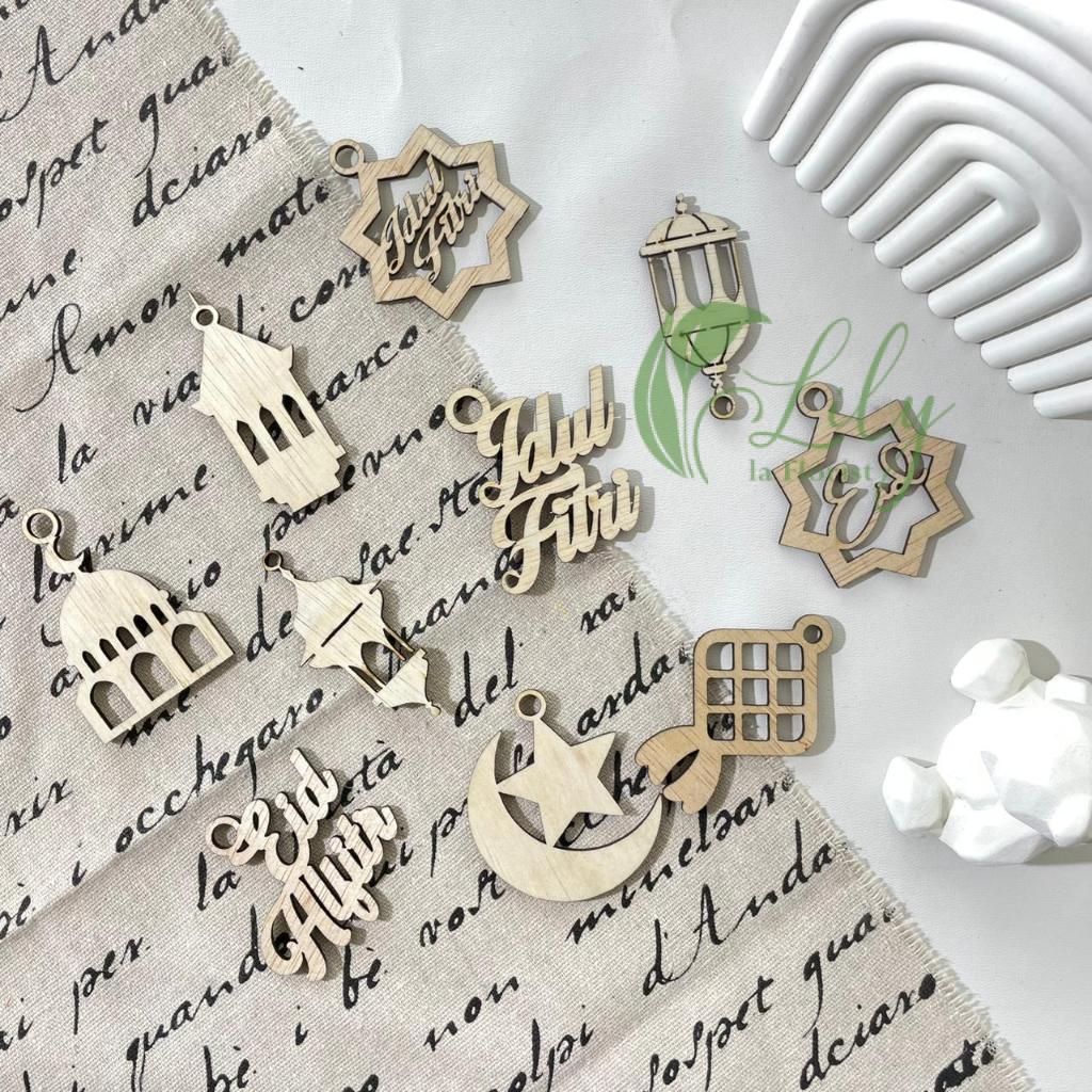 WOODEN HANG TAG IDUL FITRI LEBARAN RAMADHAN | GANTUNGAN ORNAMEN IDUL FITRI | HANGTAG ORNAMEN ISLAM B