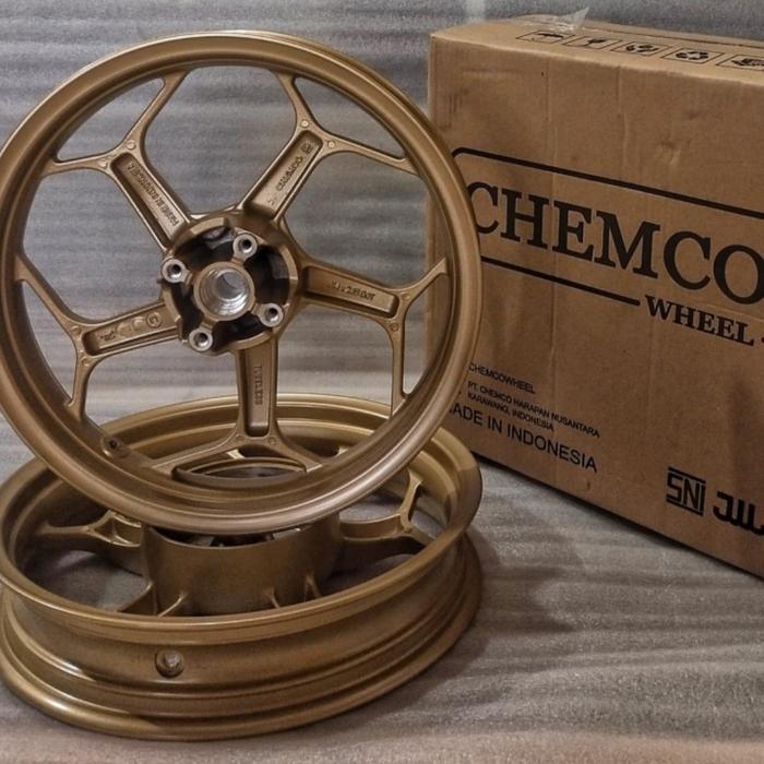 velg racing chemco 215/250×14 full cnc motor beat,scopy ,vario 125 - gold, beat