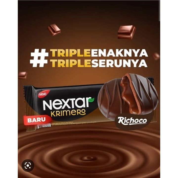 Safirablooms Nabati Nextar Krimero Dus Isi 10 Pcs Kukis Lunak Isi Coklat Lapis Coklat Choco Cookies