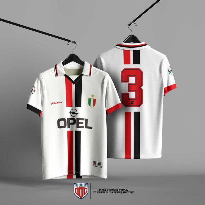 Jersey Vintage AC Milan Putih / Streetwear / Jersey / Oversize / Boxy fit / Vintage / Retro / Rugby 