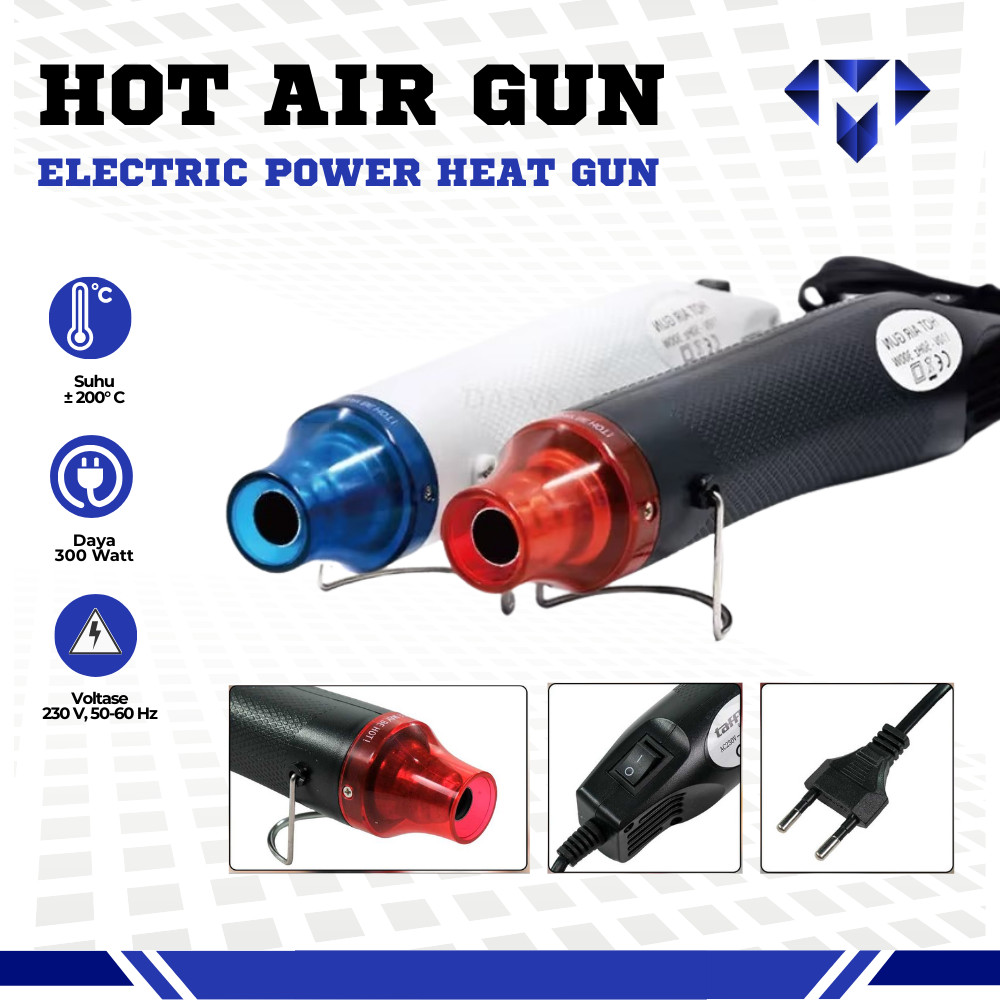 Maslinda Blower Mini Pemanas Solder Uap Heat Gun Alat Segel Plastik Taffware QST-220 Blower Panas Lo