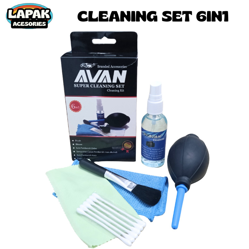 Avan Cleaning Kit 6 in 1 Pembersih Layar Monitor TV LED Laptop Kamera HP LCD Screen Cleaner Set Pemb