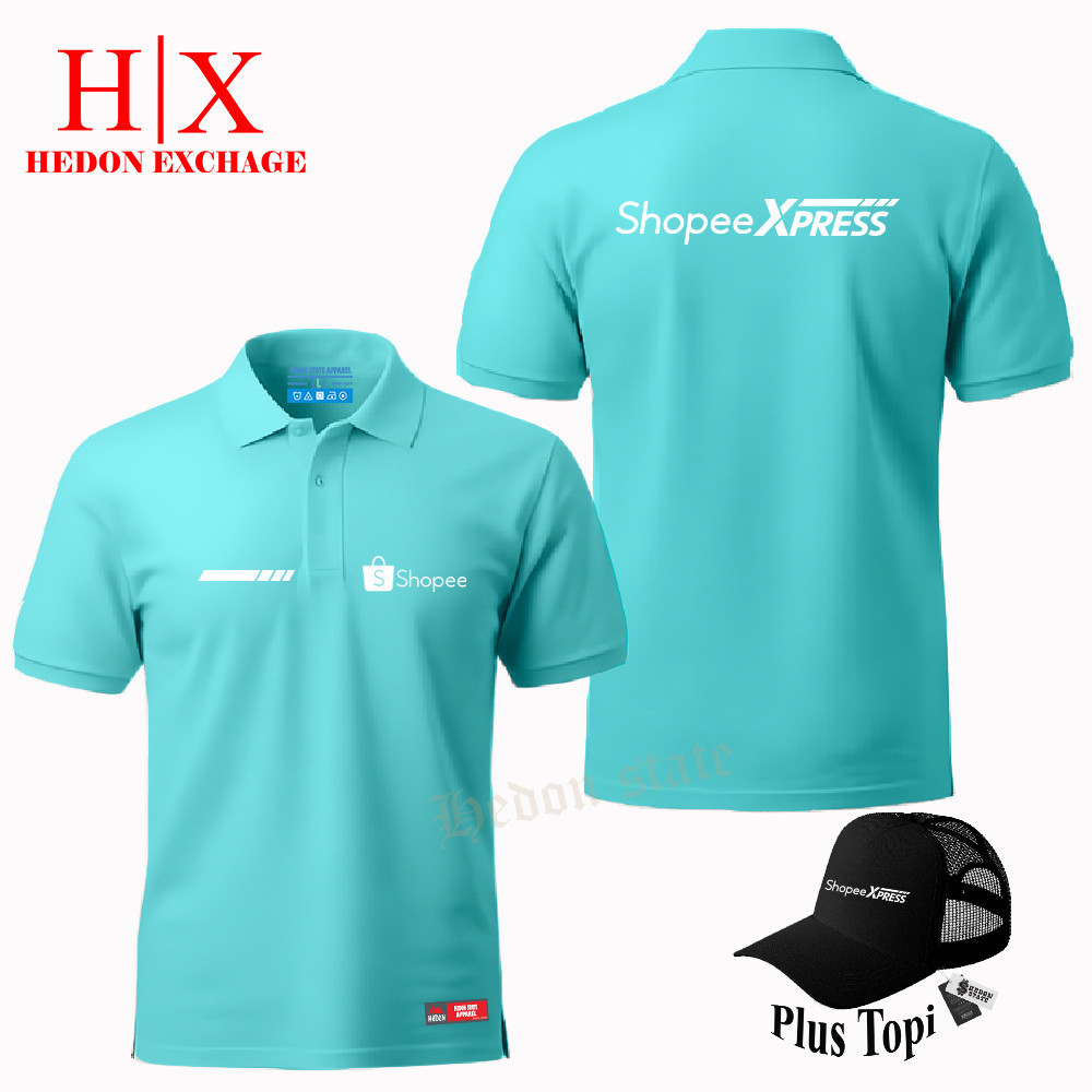 Plus Topi – Poloshirt Pendek Spx-Express Baju Kaos Kerah Pria Wanita Seragam Kekinian