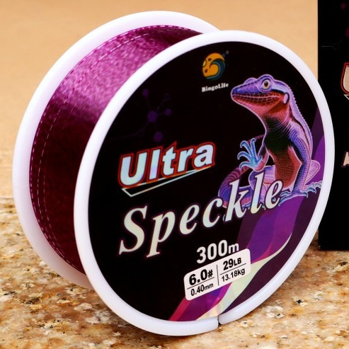 Bingolife Senar Pancing Speckle Ungu 300m Nilon Jerman Premium Kamuflase Kuat Tahan Aus Untuk Pantai