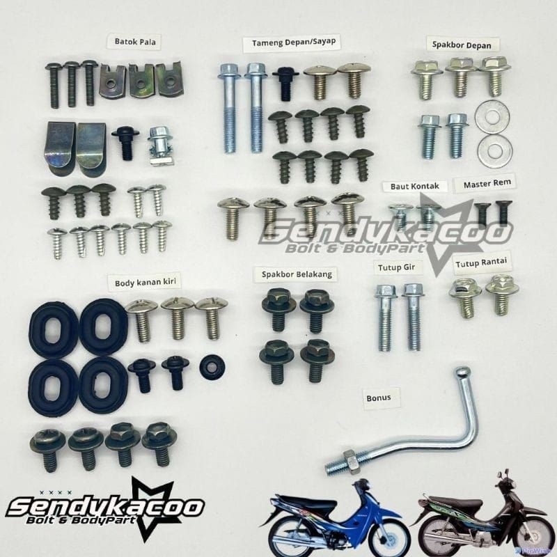 baut FULLSET Supra fit lama / baut full body Supra fit lama / baut Honda Supra fit lama 110