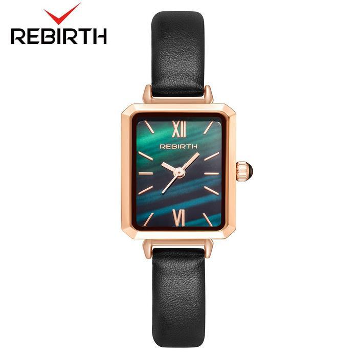 REBIRTH jam tangan wanita tali kulit bisnis wanita mewah anti air jam tangan cewek - Kuning