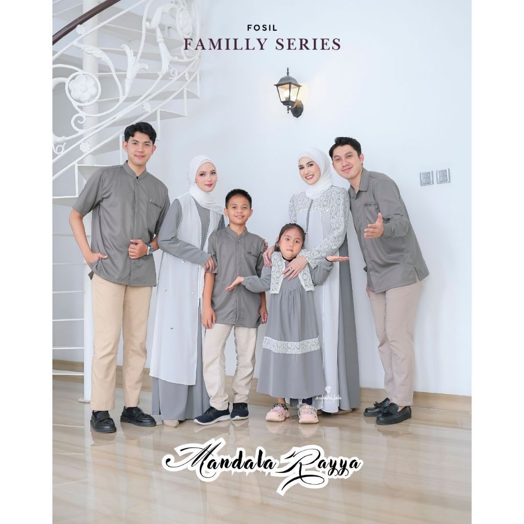 SUKAHIJAB - Sarimbit Mandala Rayya Familly Set Keluarga Lebaran 2026 Terbaru Kekinian Dress Koko