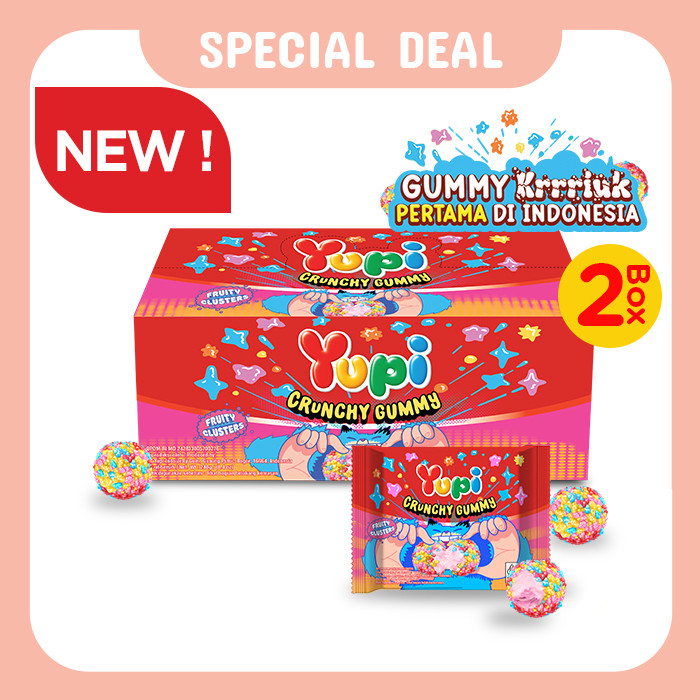 Duo Box Yupi Crunchy Gummy Fruity Clusters