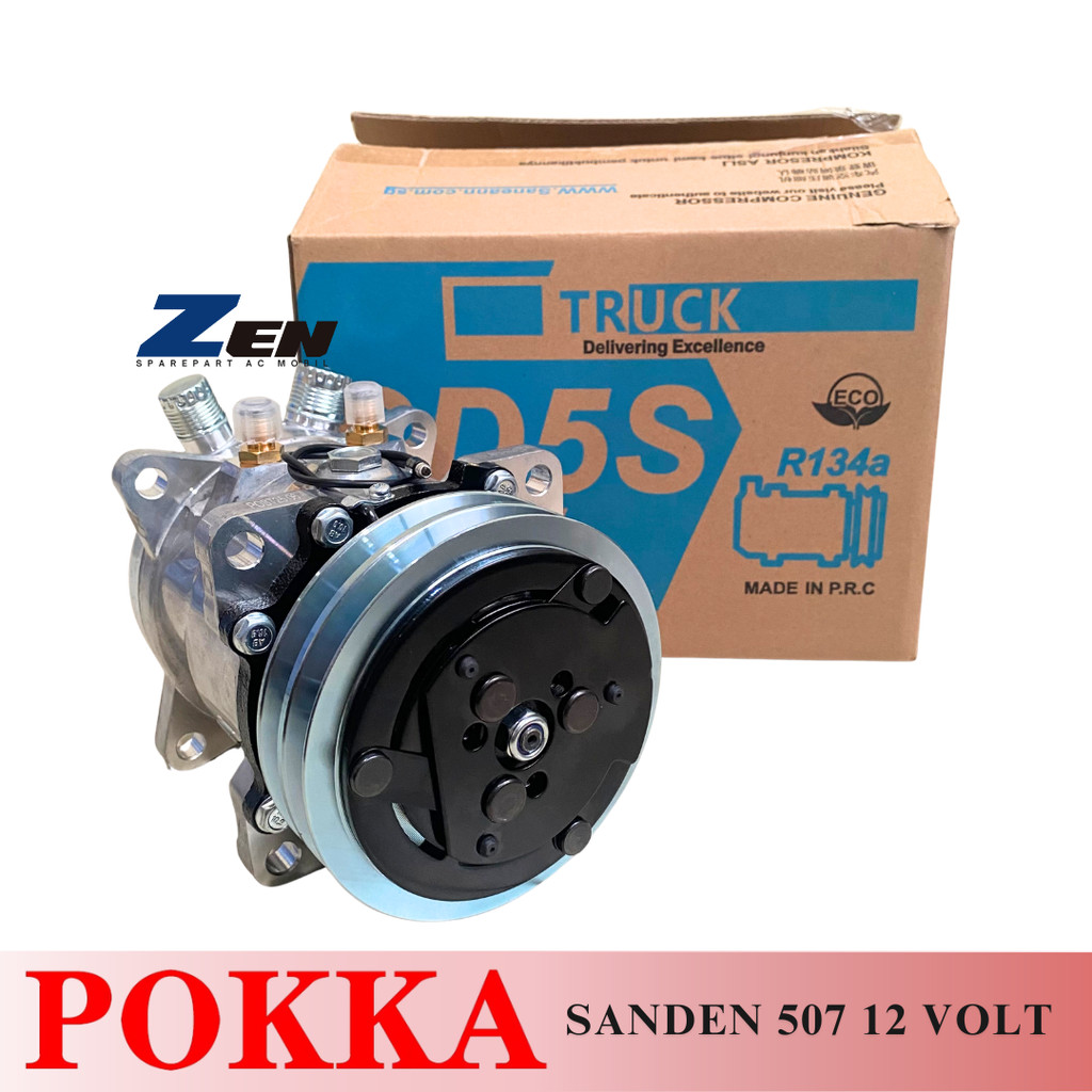 KOMPRESOR 507 COMPRESSOR 507 AC MOBIL SANDEN 12 VOLT / 24 VOLT UNIVERSAL POKKA