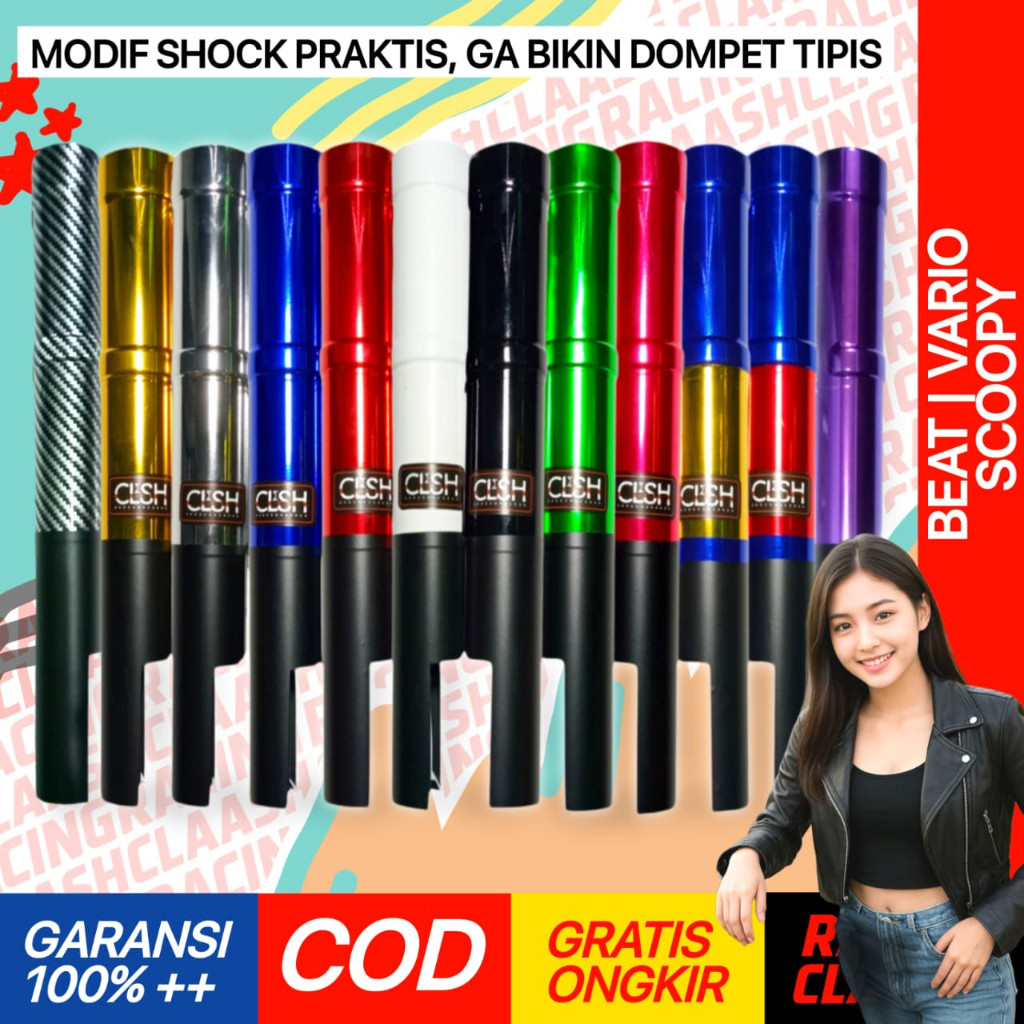 Racing Claash Cover Shock Sok Skok Depan Beat Vario Scoopy Karbu Street Fi 150 155 160 Old New HD