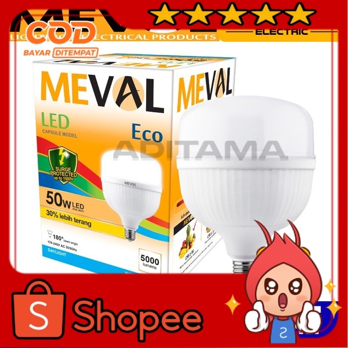 MEVAL LED KAPSUL ECO 50W WHITE/ LAMPU LED MEVAL KAPSUL ECO 50 WATT