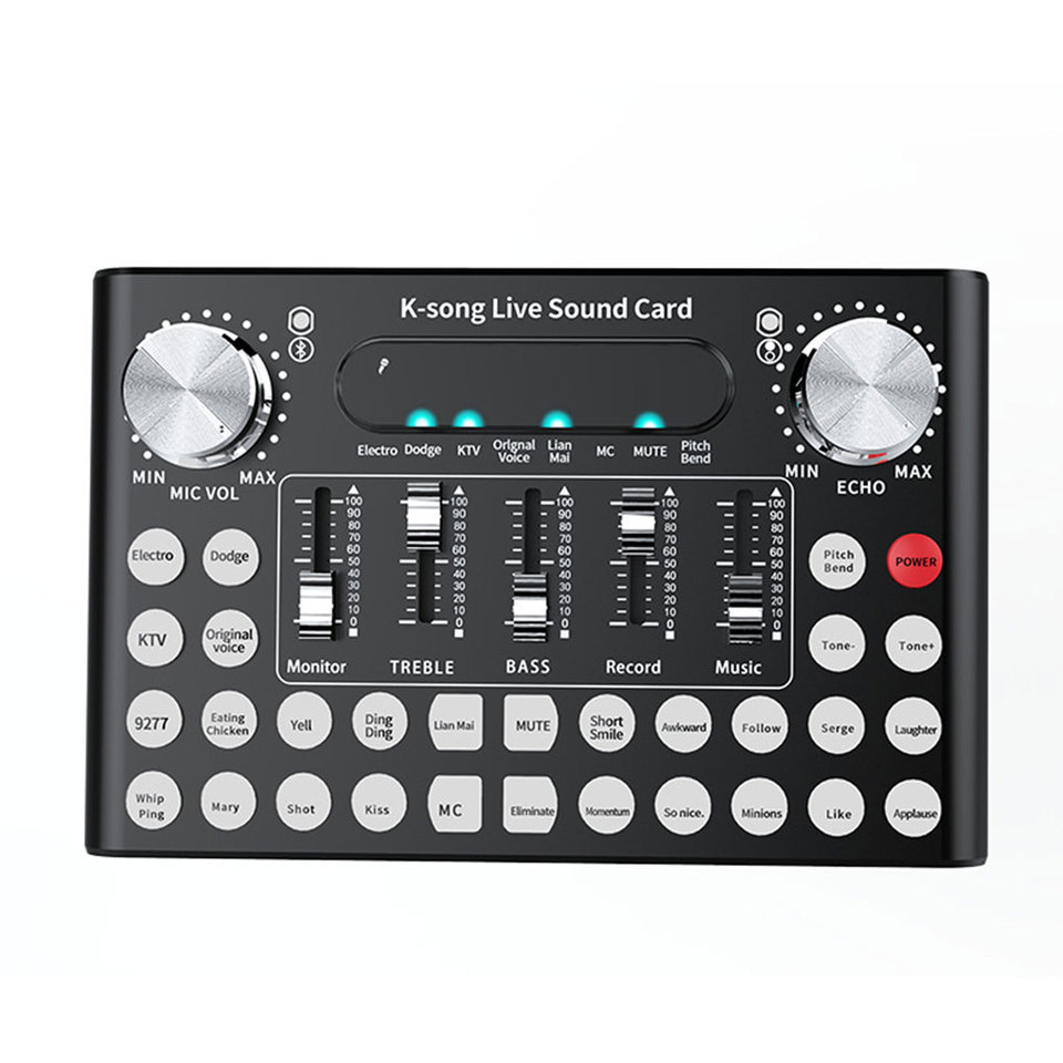 F007 Sound Card USB Stuo Recorng External gital Voice Changer Auo Cards Mixer Adapter Broadcast Podc