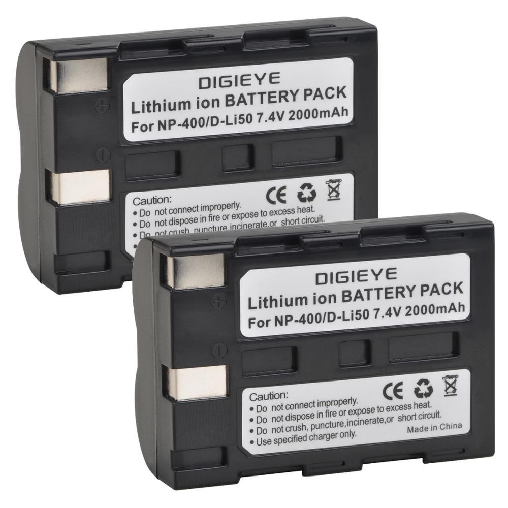 2000mAh NP400 DLi50 Battery for Pentax K10D K20D, Konica Minolta MAGE A1, A2, Dynax 5D, 7D, Maxxum 5