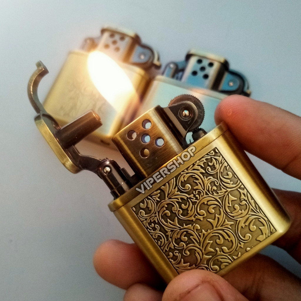 Korek Api Gas Model Tabung Jadul Gold Mancis Unik