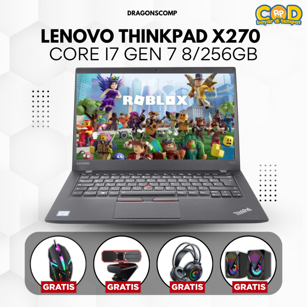 Laptop Thinkpad X270 Core i7 Gen 7 Ram 8/256GB - Laptop Second Bergaransi