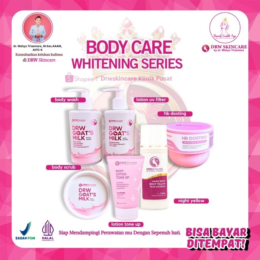 DRW SKINCARE Lotion Putih Badan Ampuh Untuk Kulit Susah Putih Hitam Kusam TERLARIS ORI BPOM [COD OK]