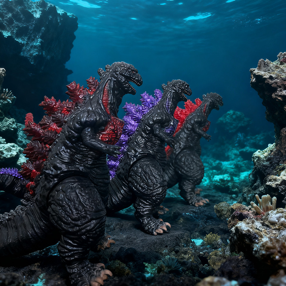 3 Colors Godzilla Moive Action Figure Shin Godzilla Red Lotus Soft Glue Model 17cm Monster Dinosaur 