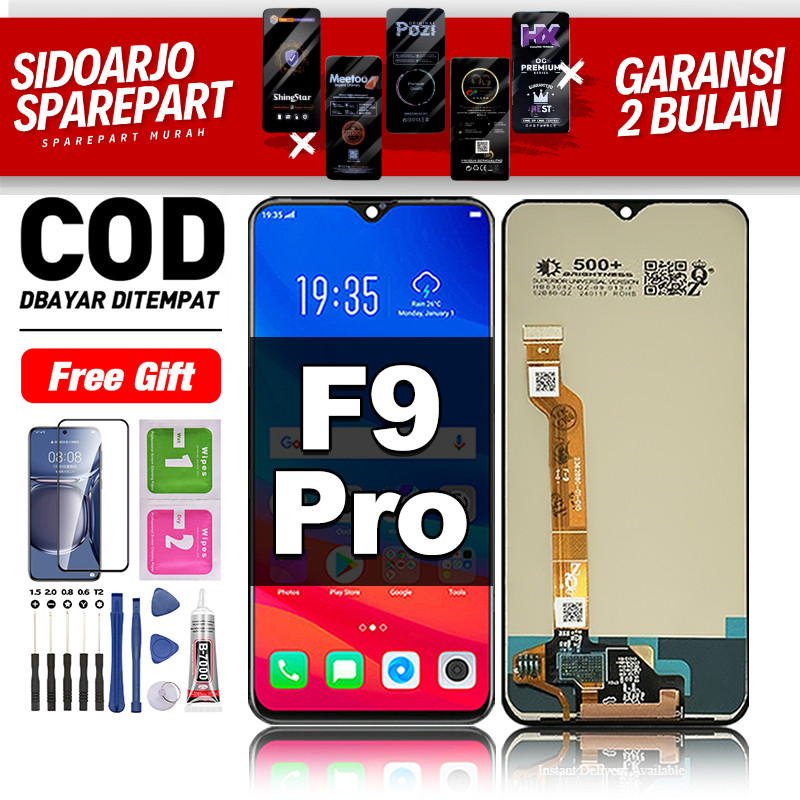 LCD FOR OPPO F9 PRO Fullset hp layar Touchscreen untuk Glass Touch Screen Digitizer COD -original fr