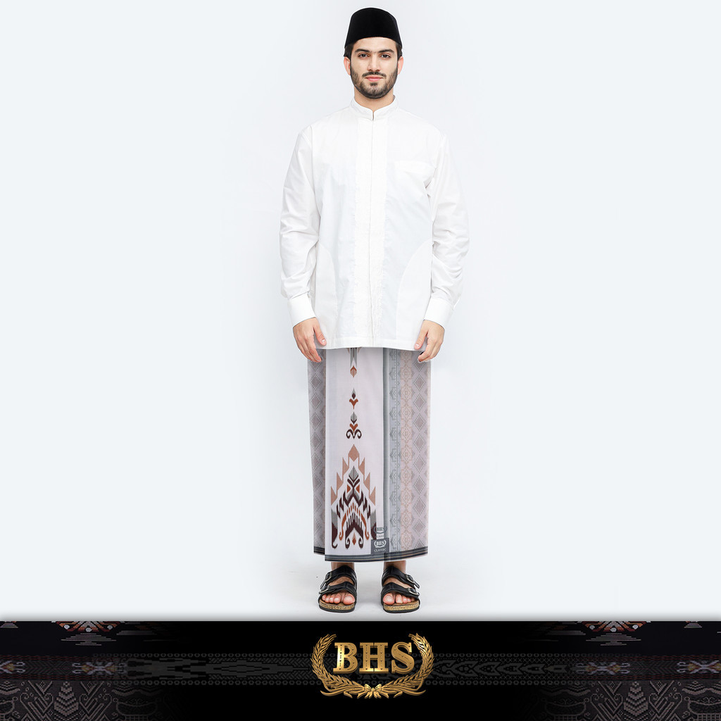 Sarung BHS Classic Silver Motif C45 DKA SJ Putih Coklat