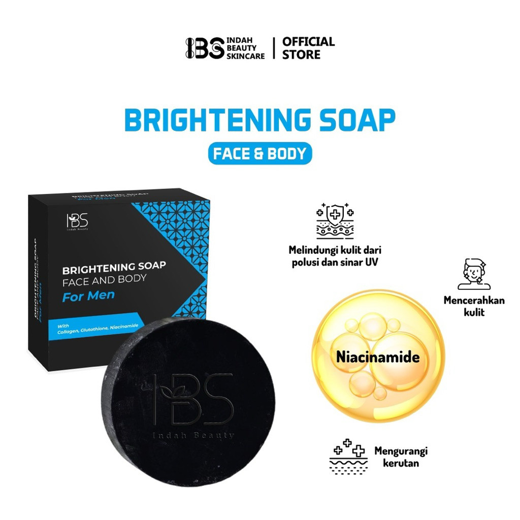 IBS Brightening Soap - Sabun Cuci Muka Pemutih Pria