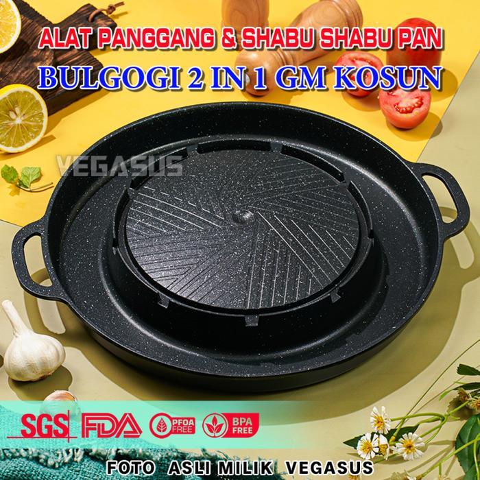 Sukiyaki Bulgogi Pan 2 in 1 MOOKATA Panci Grill Pan shabu shabu stein - BULGOGI 2IN1 GM