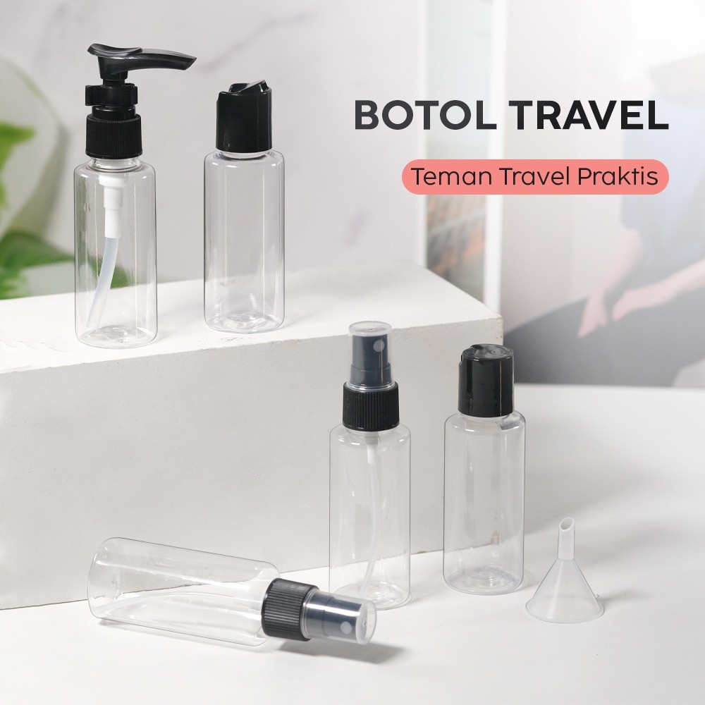 5 PCS Botol Travel Size Liquid Spray Bottle Pack Plastik - Botol Travel Spray Isi Ulang - Travel Siz