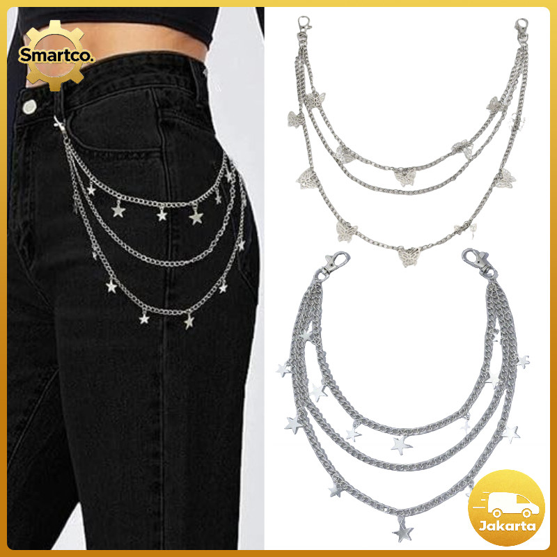 Korea Rantai Pinggang Celana Pantschain Unisex Punk Fashion Style Korea Hiphop Aksesoris Celana