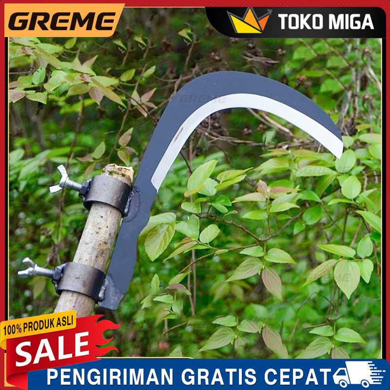 Kepala Sabit Multifungsi Bahan Baja Mangan 65# Sabit Pemangkas Rumput Dapat Memangkas Cabang Adjusta