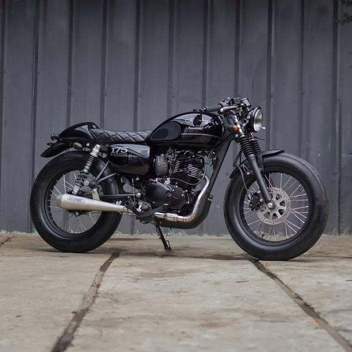 Jok Cafe Racer Motif Wajik Kawasaki W 175 - Customkit - Hitam Wajik