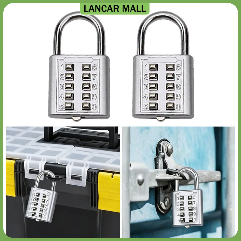 Gembok Tombol 8/10 Digit/Anti Maling Ringan Mudah Pakai/Untuk Koper Pribadi/Gembok Koper Kecil Serba