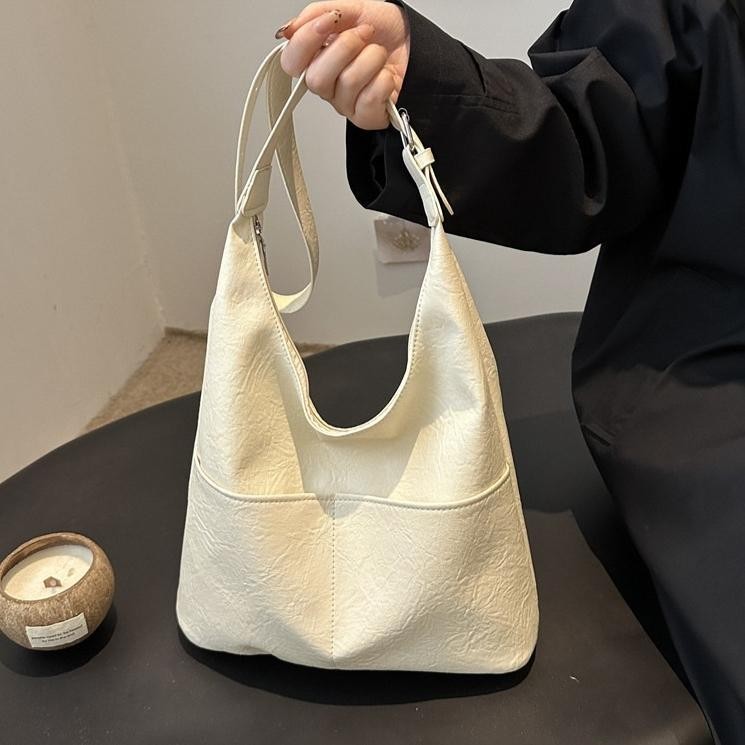 JAMIN MURAH Tas Totebo Mother Bag Kapasitas Besar Tas Selempang Kulit Luncur Vintage Tas Ketek(BISA 