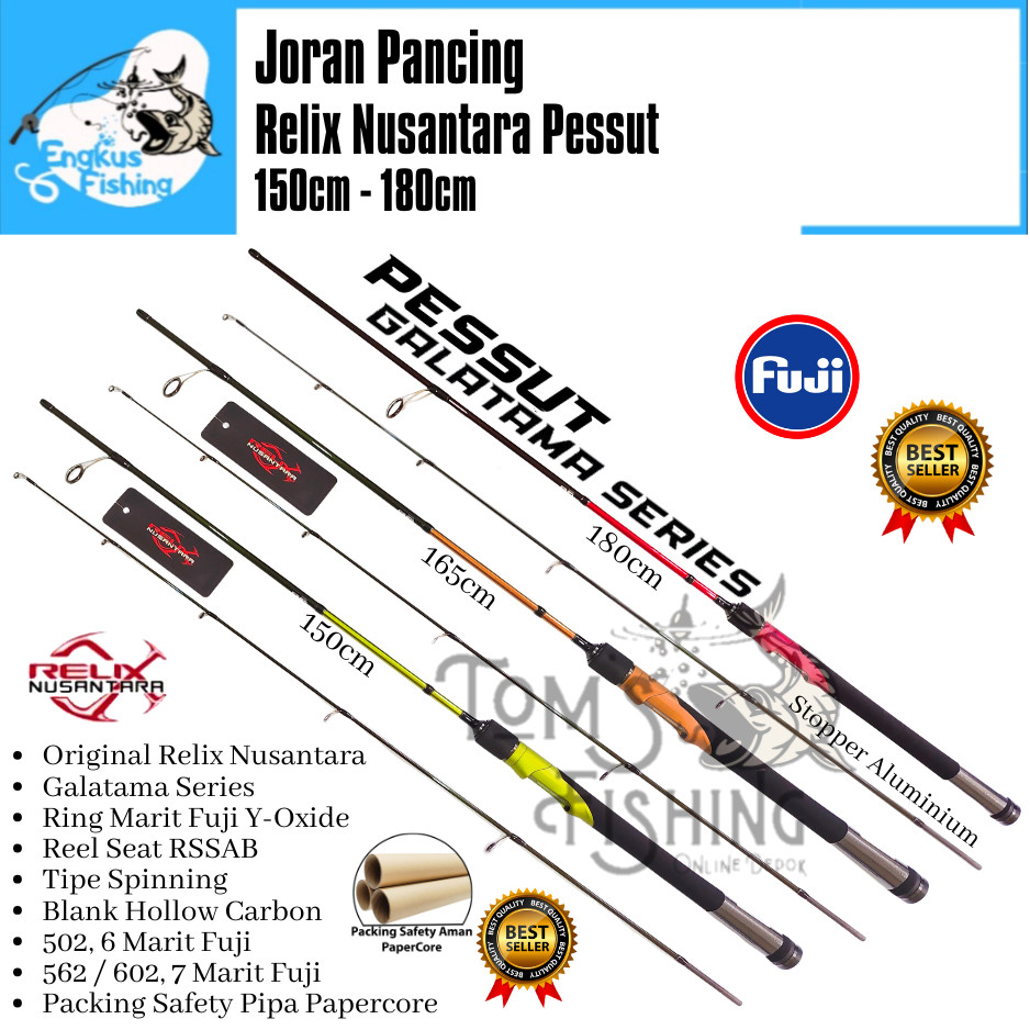 Joran Pancing PESSUT RELIX Nusantara GALATAMA SERIES (150cm - 180cm) FUJI Carbon - Engkus Fishing