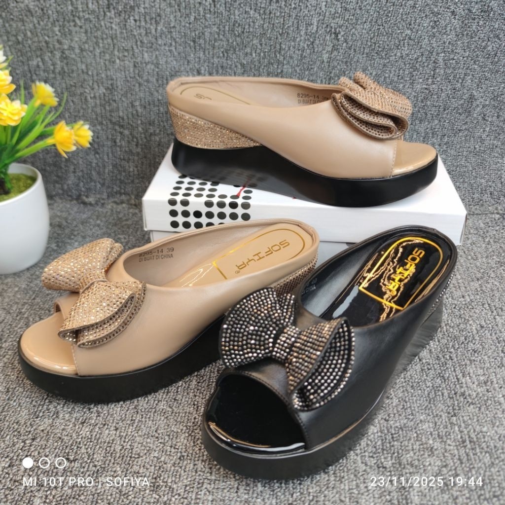 SOFIYA ORI 8295 14 SANDAL WEDGES KOREAN STYLE/ SANDAL PITA/ WEDGE WANITA IMPOR/ SANDAL PESTA CASUAL 