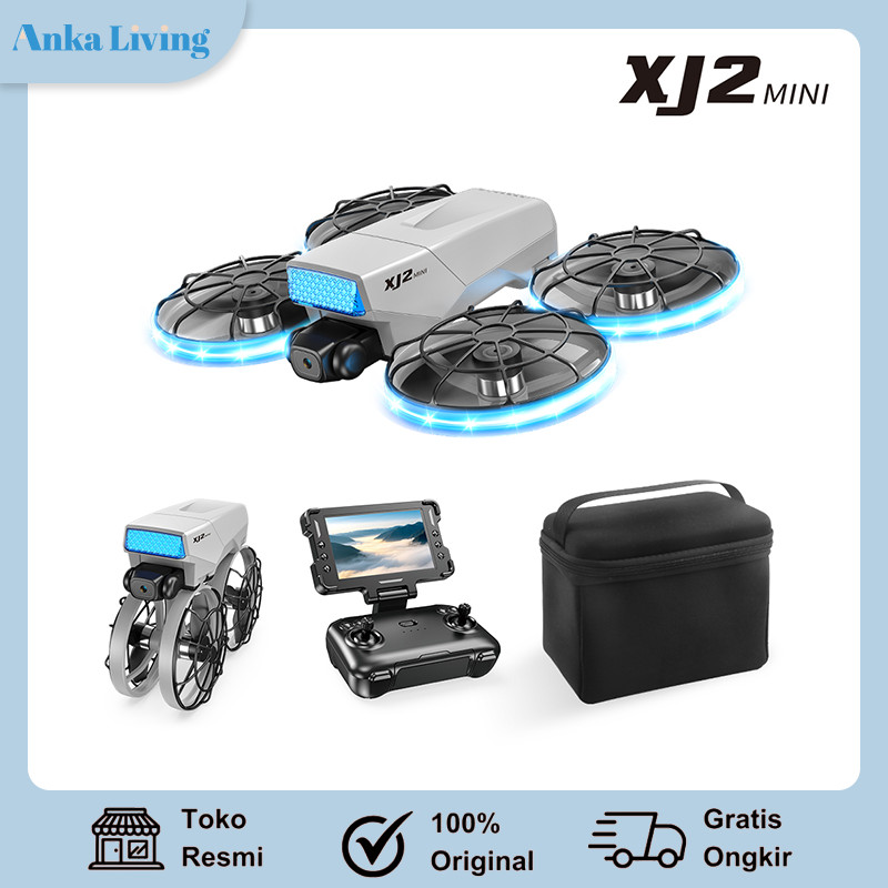 Anka Living Xj2 Mini Drone 8K Double Kamera Layar Rc Foldable Brushless Kamera Udara Pesawat tak ber