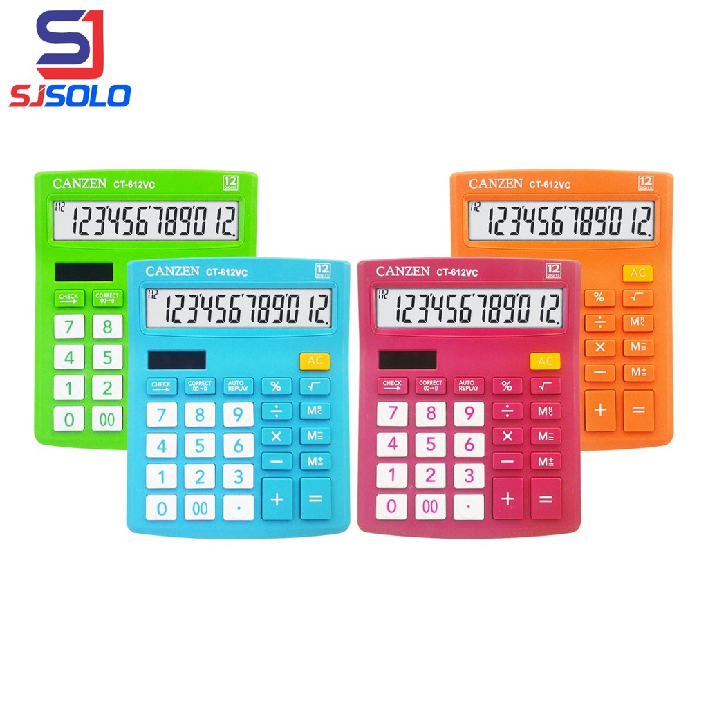Kalkulator Gtttzen Check And Correct CANZEN CT-612VC Calculator 12 Digit Warna Warni