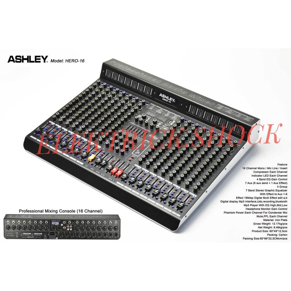 NEW MODEL MIXER AUDIO ASHLEY HERO 16 / HERO16 16CH ORIGINAL