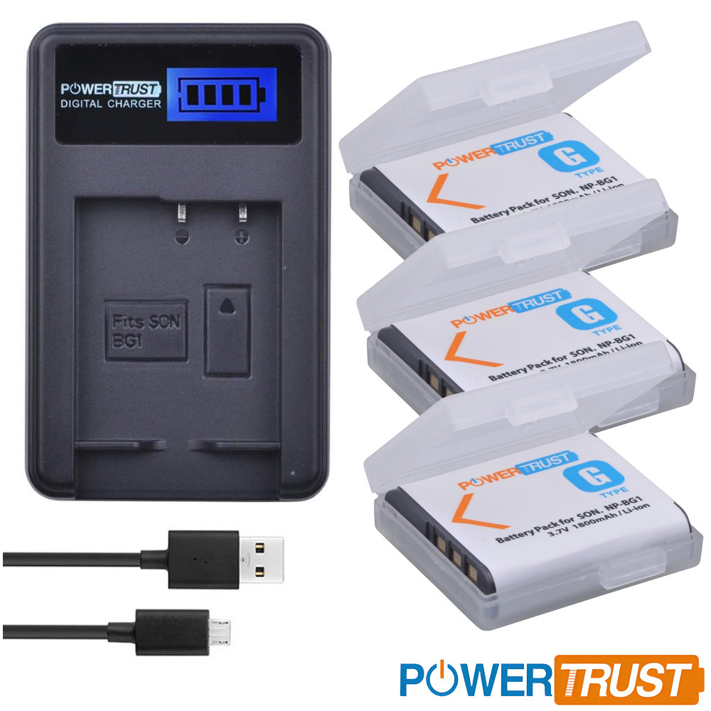 NP-BG1 NP-FG1 Battery/ USB arger for Sony Cybershot DSC-HX5V HX9V -W30 W35 W50 W55 W70 W80 W290, DSC