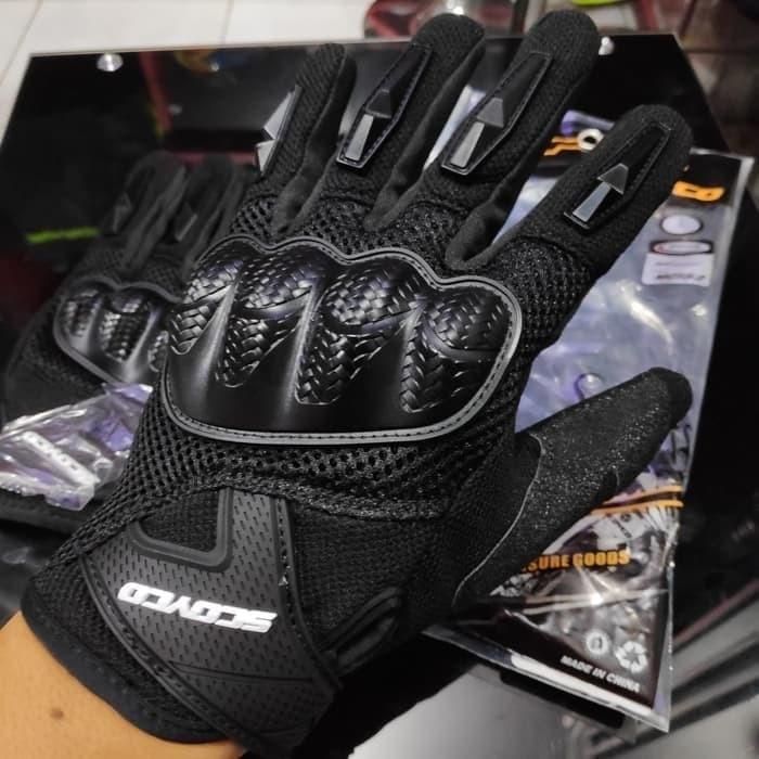 sarung tangan sepeda motor scoyco mc58 original / gloves scoyco mc58 - Hitam, M