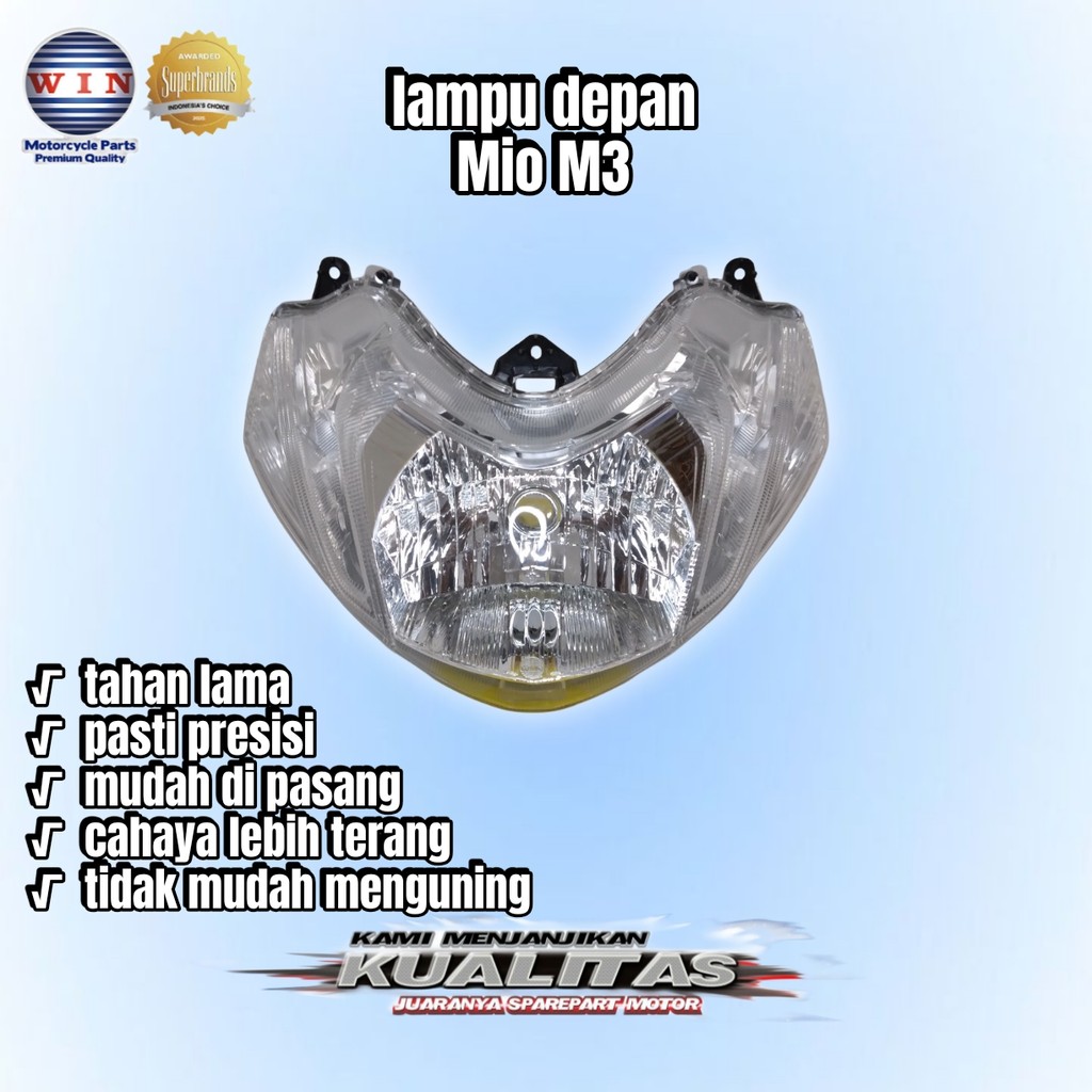 Lampu Depan Mio 125 M3 2014 2015 2016 2017 2018 2019 | reflektor headlamp WIN | front head lamp senj