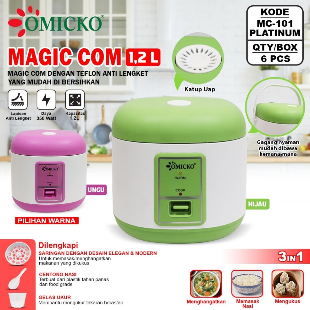HOT PRODUCT BPG Magic Com Mini 1.2 Omicko Platinum-Majikom 1.2 Omicko Platinum-Magicom-Rice Coocker