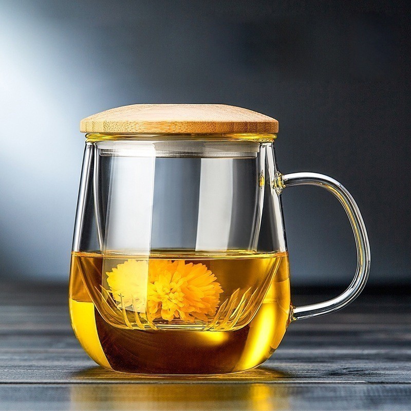 (Diasuransikan) Gelas Infuser Saringan Unik Gelas Pembuat Ramuan Cangkir Saring Herbal Rempah Teh