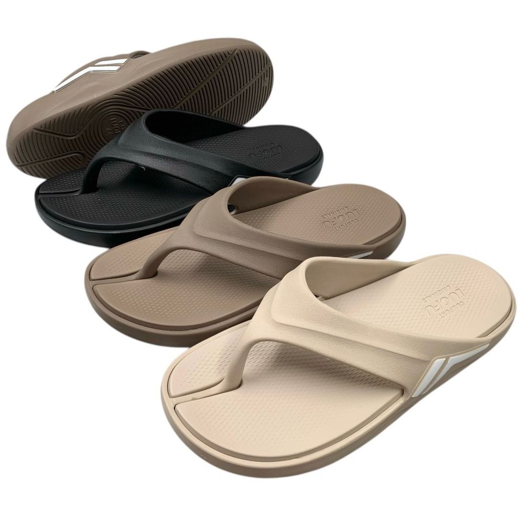 LUOFU Sandal Jepit Karet Pria Empuk Ringan Import E6217-BR3W (AU3)