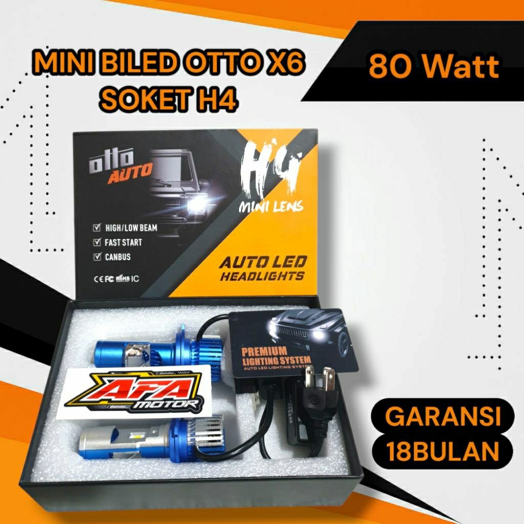 MINI PROJIE OTTO X6 DOUBEL BEAM SOKET H4 PNP MOBIL MOTOR
