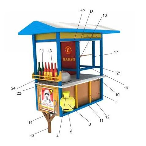 Gerobak Bakso papercraft miniatur action figure diy kerajinan kertas tangan mainan edukatif edukasi 