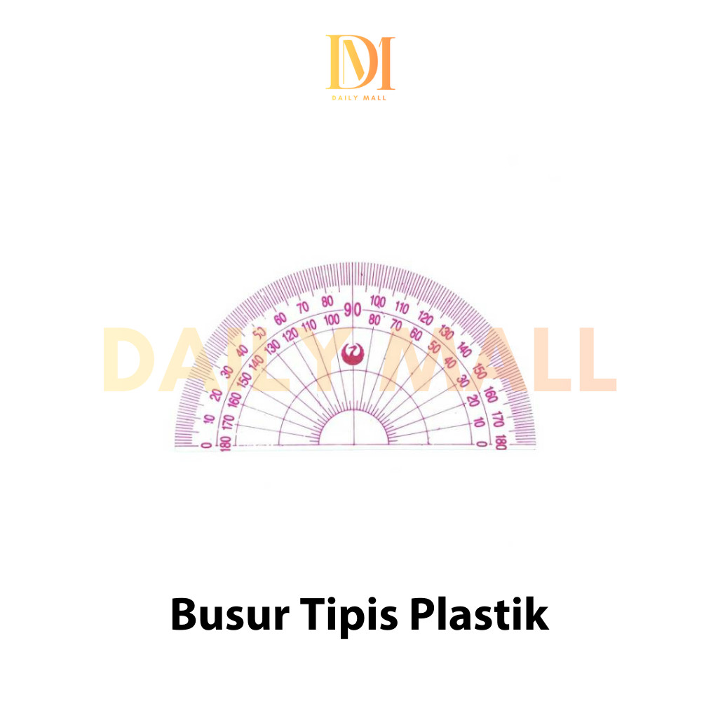 Busur Penggaris Plastik 180 Derajat / Mistar Busur Plastik 180 Derajat