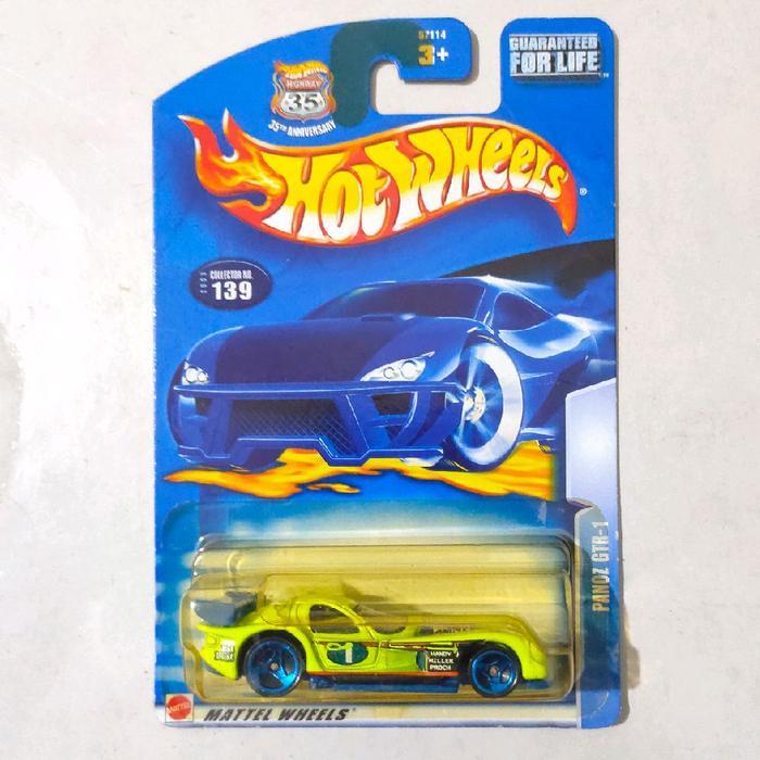 Mainan Hot Wheels Panoz GTR 1 kuning biru 2003 rare