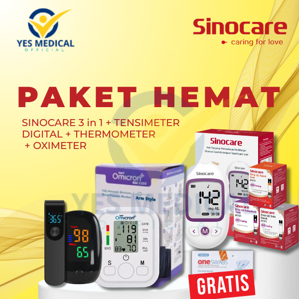 Tensimeter Paket Hemat Tensimeter Digital dan Sinocare Gcu 3in1 Alat Tensi Alat cek Gula Darah Alat 