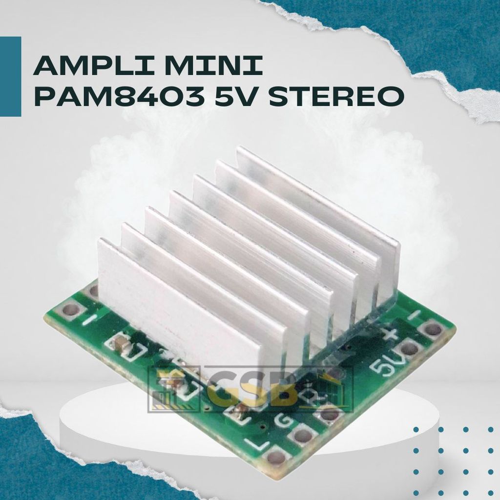 Modul Amplifier PAM8403 5V Class D Stereo Heatsink